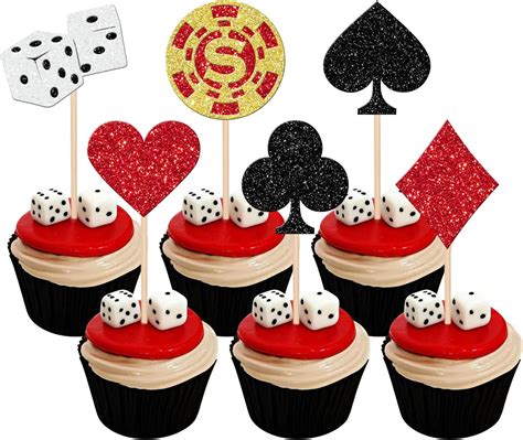 cupcakes casino|casino themed cupcake toppers.